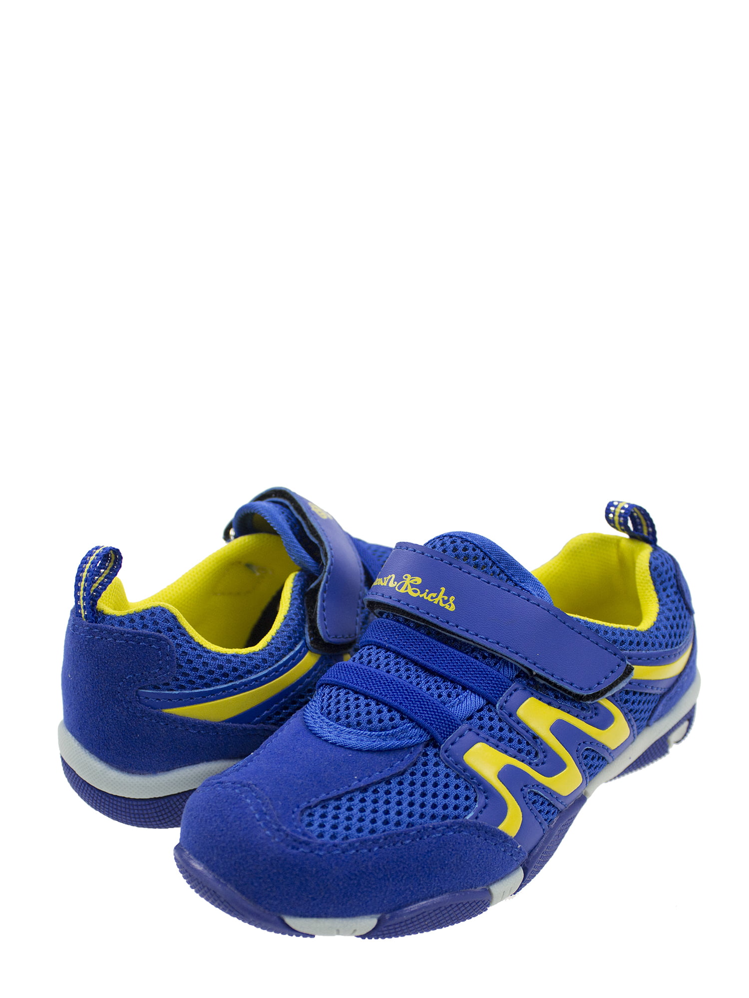 blue and yellow toddler sneakers