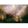 thumbnail image 2 of Bierstadt, Albert 14x11 Black Ornate Wood Framed with Double Matting Museum Art Print Titled - Rocky Mountain Landscape, 2 of 4