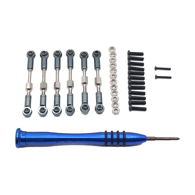 ZheElen RCGOFOLLOW 1/14 Aluminum Alloy Wheelbase Steering Link Rod Set Rc Steering Link Rod Set For Wltoys 144001 RC Car Part Titanium