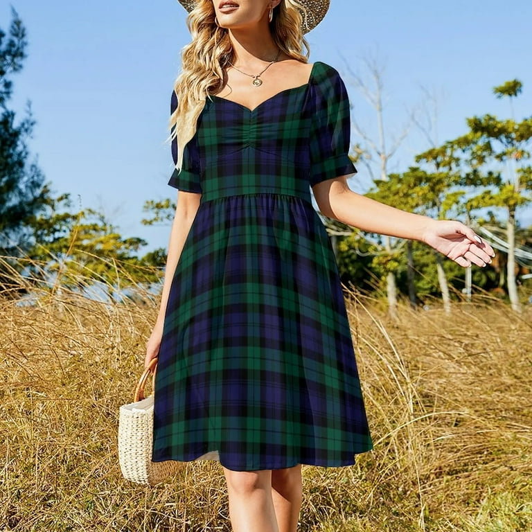 slim fit dress slacks Green Flannel Plaid Tatum Mini Dress Medium main image 0