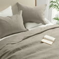 thumbnail image 5 of Ameha 3-Piece Quilt Bedspread Set Lightweight Embossed Floral Microfiber Coverlet Adult Queen Size Beige, 5 of 11