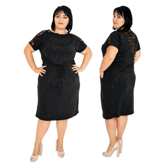 Black Dress With Lace On Back And Shoulder
