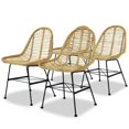 thumbnail image 1 of vidaXL Dining Chairs 4 pcs Natural Rattan, 1 of 4