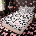 thumbnail image 2 of Erosebridal Trendy Leopard Heart Zipper Queen Comforter Set with Fitted Sheet and 2 Pillowcases,Bold Spotted Print Zipper Bedding Set,Pink Black White,4 Pieces,Pink Reversible, 2 of 6