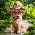 thumbnail image 4 of 2X Puppy Polyresin Bird Bath Pedestal MarróN Regalos Hechos una Mano para Decoraciones de JardíN de CéSped de JardíN de Casa Al Aire Libre, 4 of 9