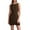 Brown, variant on Women's Sleeveless Square Neck Mini Dress Slim Fit Bodycon Dresses Red L