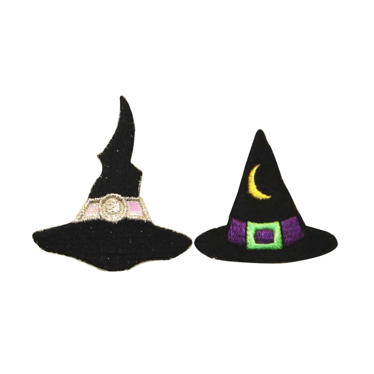 ID 0901AB Set Of 2 Witches Hat Halloween Trick Treat Embroidered Iron id-0901ab-set-of-2-witches-hat-halloween-trick-treat-embroidered-iron