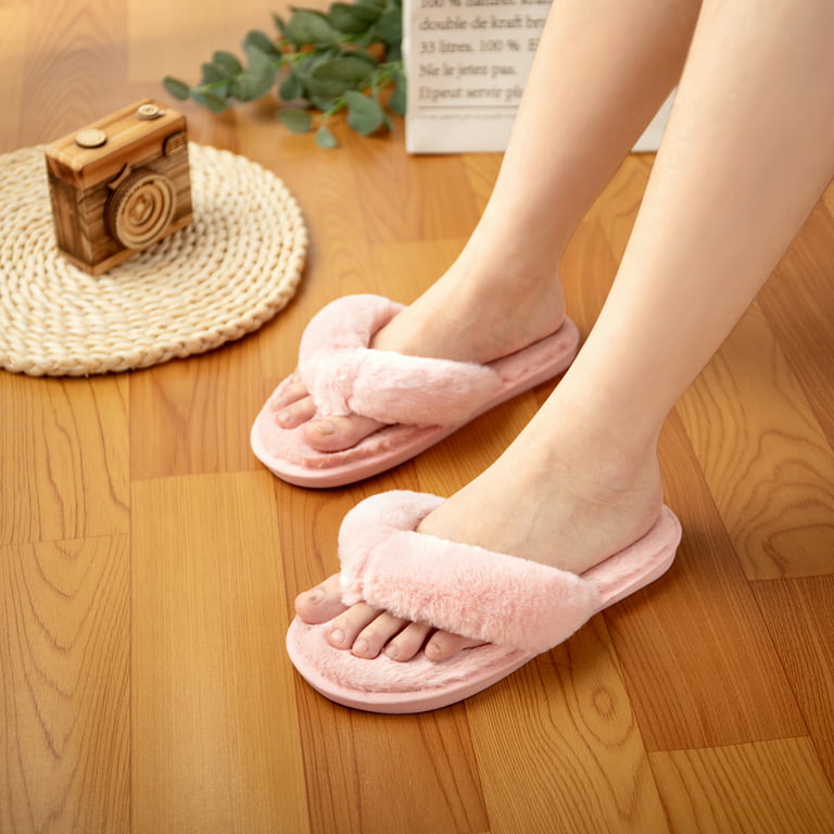 Fuzzy Flip Flop Slippers for Women Cute And Comfy Thong Slippers Squishy  Lightweight For Indoor Outdoor Durable Anti-skid