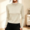 thumbnail image 5 of Long Sleeve Thermal Shirt for Women Light Fleece Tops Fall 2026 Crew Neck Casual Basic T-Shirts, 5 of 8