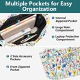 thumbnail image 3 of FORMRS Tote Bag for Women Quilted Large Capacity Travel Work Carry On Shoulder Handbag, Blue Wildflower Pattern, 3 of 7