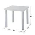 thumbnail image 3 of Square Wood End Table in High Gloss White and Chrome Finish, 3 of 5