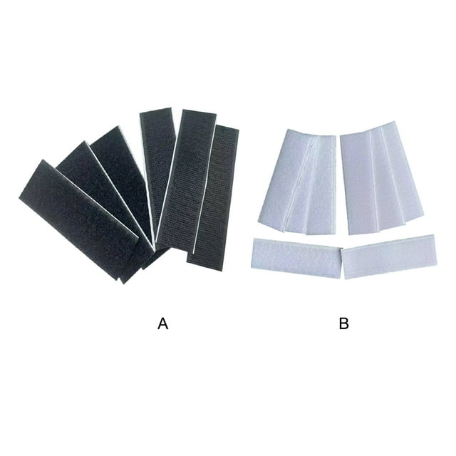 Becaristey White Strong Adhesion Double Sided Buckle Strap - Damage-free Fixing Easy To Handle multifunctional And Preferred Is Durable black 25*100mm a pair 1 Pc
