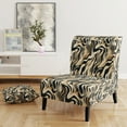 thumbnail image 2 of Designart "Zebra Stripes In Mocha II" Black Zebra Upholstered Accent Chair - Modern Arm Chair For Bedroom, 2 of 5