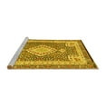 thumbnail image 2 of Ahgly Company Machine Washable Indoor Square Medallion Yellow Traditional Area Rugs, 5' Square, 2 of 4