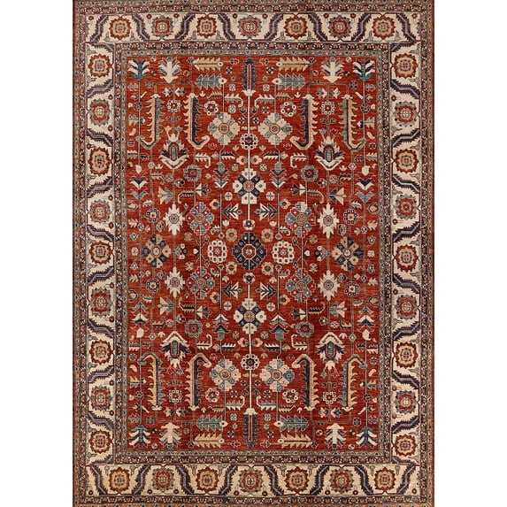 Ahgly Company Machine Washable Indoor Rectangle Industrial Modern Tomato Red Area Rugs, 2' x 4'