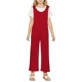 thumbnail image 6 of Girls' Casual Sleeveless Jumpsuits Red with Pockets Girls Summer Clothes Girls Clothes Size 11-12 Years Girls Fashion, 6 of 6