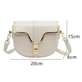 thumbnail image 2 of Bolso de hombro para mujer, estilo retro, con broche, tipo bandolera, con correa de piel extraíble, color blanco:;:;, 2 of 5