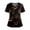 Black, variant on Halloween Scrub Top for Women, Pumpkin Head Witch Graphic V-Neck Medical Uniform with Pockets & Side Slits, Short Sleeve Nurse Tunic, 1 Piece Black XXL