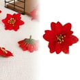 thumbnail image 2 of Glitter Poinsettia Christmas Artificial Flowers, Ongmies Artificial Christmas Flower - Realistic Simulation Decoration for Holiday Decor, Christmas Decorations Indoor, 2 of 6