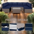 thumbnail image 6 of Outdoor Sectional Cushions, 6 Seat Patio Sectional Cushions, 4" Foam High-Density, Water-Resistant Patio Sofa Cushions Replacement Set（Navy blue）, 6 of 8