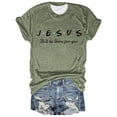 thumbnail image 2 of Trendfront Womens Jesus Letter Print Tee Slogan Stylish Graphic T Shirts Casual Crewneck Short Sleeve Tops Summer Fashion Daily Clothing, 2 of 3
