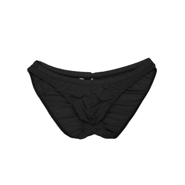 renvena Mens Bikini Bottoms Bulge Pouch Briefs Elastic Ruched Back Lingerie  Panties Swim Underwear