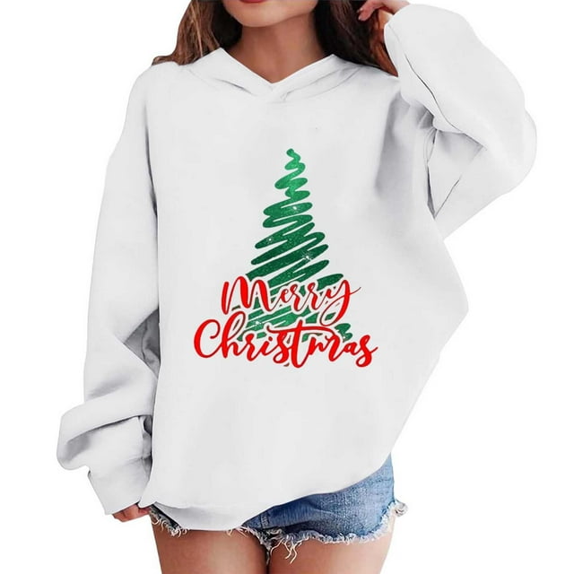 Sudaderas con capucha para niños y niñas, sudaderas navideñas con capucha para niños medianos y grandes, camisetas de manga larga, sudaderas para niños