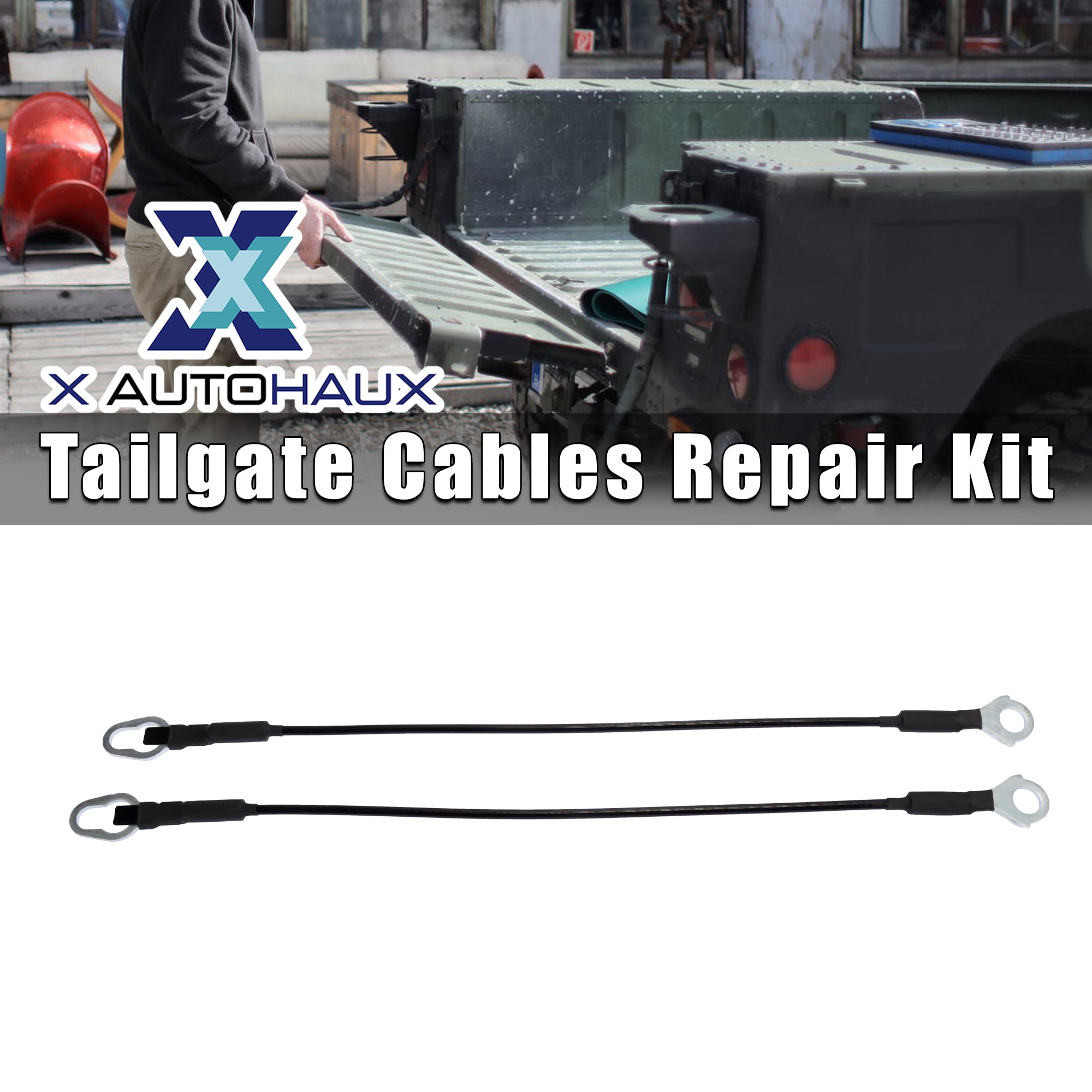Unique Bargains 1 Pair Rear Tailgate Cables Lift Gate Support Straps for Ford F-100 F-150