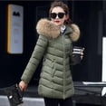 thumbnail image 1 of Versión coreana de invierno de la chaqueta acolchada de algodón larga y delgada para mujer, chaqueta acolchada de algodón con cuello de piel grande y plumón para mujer, 1 of 6