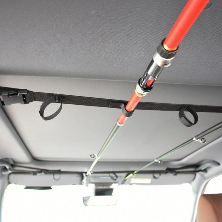 JANDEL 2Pcs Vehicle-mounted Fishing Rod Rack with Tie Suspenders