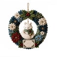 thumbnail image 2 of 3D Fabric Poke Wreath DIY Kit for Adults Christmas Holiday Decor, Relaxing Handmade Art Kit, Simple Poke Craft, Includes Hook, Cute White Fox Wreath Ornament, 2 of 6
