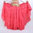 thumbnail image 3 of Flax 8m Tribal Skirt Tribal Dance Skirt Belly Dance Skirt Gypsy Skirt Big Swing Skirt Bohemia Skirt with Coins Hip Scarf,watermelonred, 3 of 5