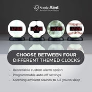 Sonic Alert - Sonic Glow Moonlight Loud Alarm Clock with Recordable Alarm and Digital Display - Moon Light