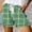 Green, variant on YANGXINX Womens Shorts Summer Plaid Print Drawstring Elastic Waisted Casual Lightweight Loose Fit Workout Pants with Pockets
