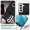 thumbnail image 3 of Elegante funda multifuncional tipo cartera para Samsung S23 Plus con correas, ranura para tarjetas, soporte para anillo, protección para cámara, material de PU, a prueba de golpes, antigolpes., 3 of 5