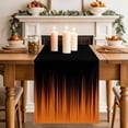 thumbnail image 4 of Burnt Orange Black Ombre Cotton Linen Table Runner for Dining Kitchen, Modern Abstract Striped Gradient Wedding Outdoor Party Tablerunners, Dresser Scarf Coffee Tablecloth Runners 13x90 Inches, 4 of 9