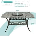 thumbnail image 3 of MEETWARM Outdoor 64" Square Patio Dining Table with Detachable Lazy Susan, All Weather Cast Aluminum Large Patio Furniture Table Set for 8 Seat with 24" Rotating Tray, Umbrella Hole, Dark Bronze, 3 of 9
