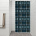 thumbnail image 3 of Small Stall Narrow Shower Curtain 36"W x 72"L – Tropical Bohemian Leaves, Mid-Century Abstract Boho Botanical Bathroom Decor, Vintage Floral Palm Leaf Pattern, Rustic Tribal Folk Style, 3 of 5