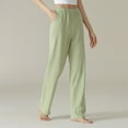 thumbnail image 5 of HaiMao Women's French Terry Straight - Leg Sweatpants Clearance Elastic Casual Sweats Green 6(M), 5 of 5