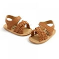 thumbnail image 4 of Xmarks Baby Boys Girls Summer Sandals Closed-Toe Infant Soft Rubber Sole Outdoor Shoes for Toddler First Walkers Brown 12-18M, 4 of 8