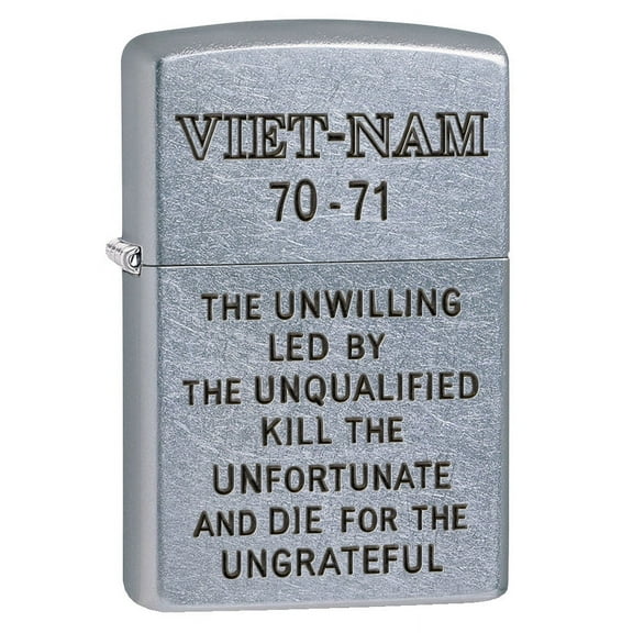 Zippo Lighter: Vietnam Trench Art, Unwilling - Street Chrome 80781