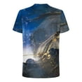 thumbnail image 4 of Summer Tops Men's Trendy Plus Size Round Neck T-shirt Marbling Print Short Sleeve Tee Shirts Mens Shirts Polo Shirts for Men on Sale Clearance（Blue,4XL）, 4 of 5