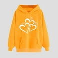 thumbnail image 3 of Fanxing Lightweight Oversized Hoodies for Women Heart Print Sweatshirts Long Sleeve Y2K Graphic Tees Teen Girls Preppy Sweatshirt with Pockets Yellow,L, 3 of 7