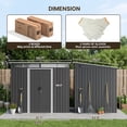 thumbnail image 5 of 8x6 ft Outdoor Storage Shed with Double Lockable Doors - Weather-Resistant Garden Shed in Gray, 5 of 7
