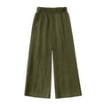 thumbnail image 3 of Krdevn Girls Crinkle Gauze Wide Leg Pants Elastic Waist Casual Summer Kids Solid Trousers,13-14 Years, 3 of 6