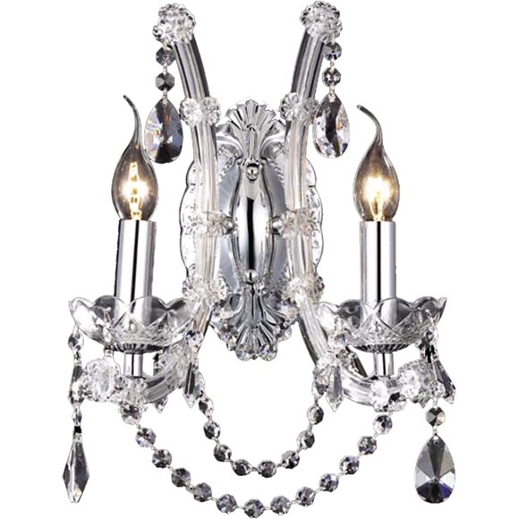 Dale Tiffany GW10301 Crystal Accents Two Light Wall Sconce from MacGregor Collection Finish, Polished Chrome