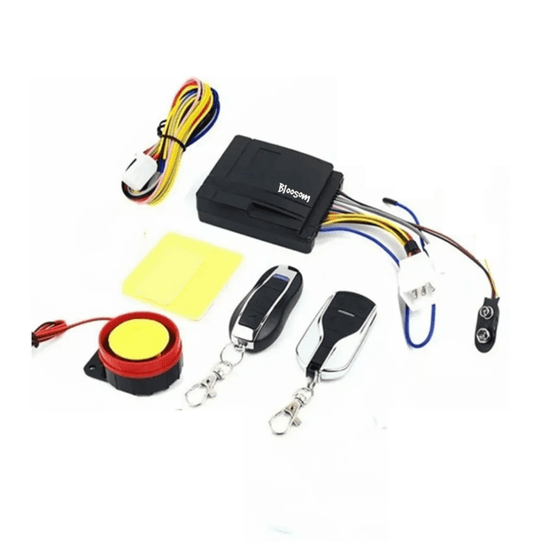 Kit Alarma Antirrobo Bloosom P/moto Encendido A Distancia Control Remoto Negro