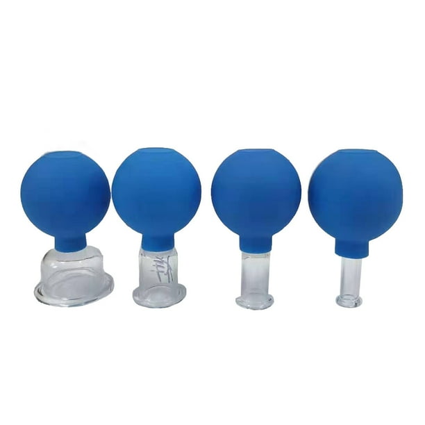 Qarigey Herramienta de ventosas de 4 piezas, accesorios de tratamiento para el hogar, cuidado Personal, tazas de terapia corporal segura para hombres y Tratamientos faciales Azul Qarigey CE013668-02