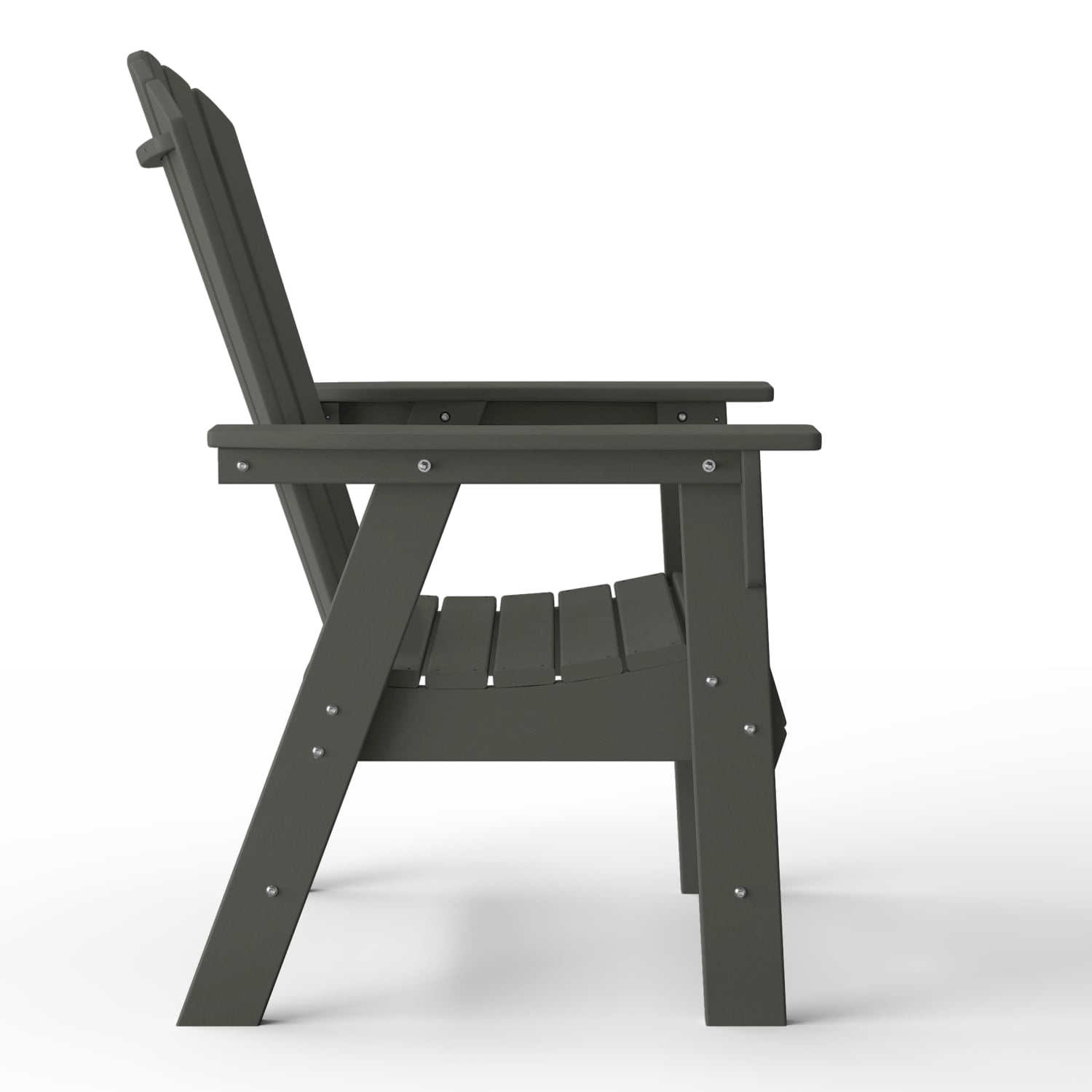 WestinTrends Dylan Outdoor Dining Chair – All-Weather Poly Lumber Adirondack Patio Chair, High Back, 330 lb Capacity, Gray