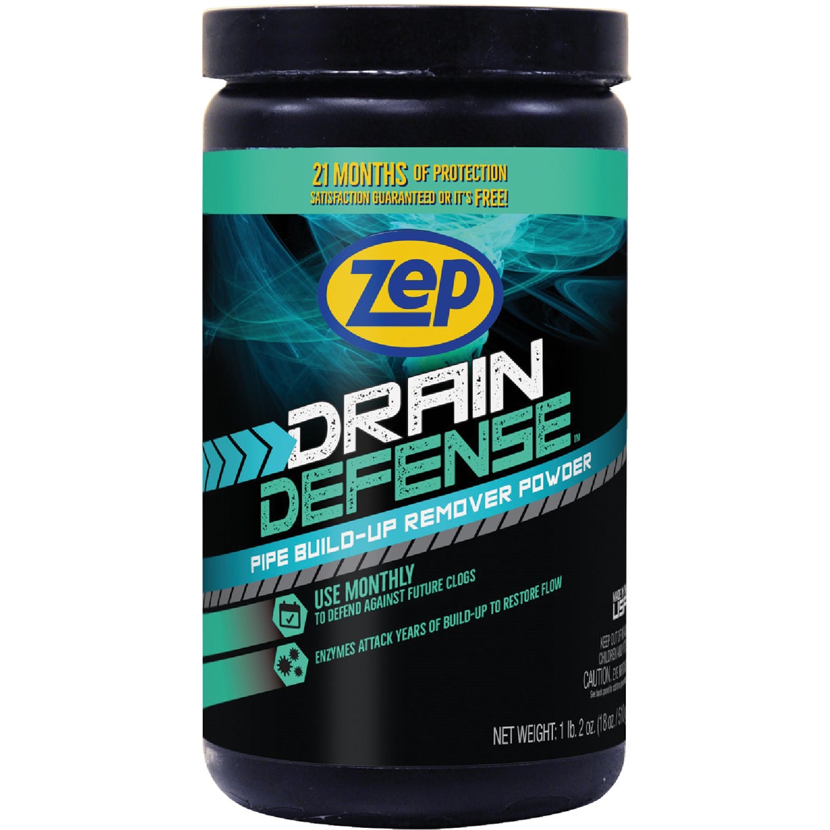 Zep Drain Defense Enzymatic Drain Care Powder ZDC16 Pack of 2 Safe for Pipes and Septic Systems